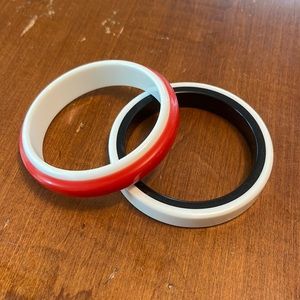 Red white and black bangles